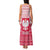 Poland Christmas Family Matching Tank Maxi Dress and Hawaiian Shirt with Santa Riding Stork White Eagle Emblem and Red Snowflake Knit Pattern Design - Wonder Print Shop