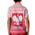 Poland Christmas Kid Polo Shirt with Santa Riding Stork White Eagle Emblem and Red Snowflake Knit Pattern Design - Wonder Print Shop