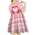 Poland Christmas Kid Short Sleeve Dress with Santa Riding Stork White Eagle Emblem and Red Snowflake Knit Pattern Design - Wonder Print Shop