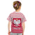 Poland Christmas Kid T Shirt with Santa Riding Stork White Eagle Emblem and Red Snowflake Knit Pattern Design - Wonder Print Shop
