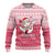 Poland Christmas Ugly Christmas Sweater with Santa Riding Stork White Eagle Emblem and Red Snowflake Knit Pattern Design - Wonder Print Shop