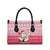 Poland Christmas Leather Bag with Santa Riding Stork White Eagle Emblem and Red Snowflake Knit Pattern Design - Wonder Print Shop