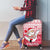 Poland Christmas Luggage Cover with Santa Riding Stork White Eagle Emblem and Red Snowflake Knit Pattern Design - Wonder Print Shop