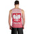 Poland Christmas Men Tank Top with Santa Riding Stork White Eagle Emblem and Red Snowflake Knit Pattern Design - Wonder Print Shop
