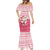 Poland Christmas Mermaid Dress with Santa Riding Stork White Eagle Emblem and Red Snowflake Knit Pattern Design - Wonder Print Shop