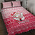 Poland Christmas Quilt Bed Set with Santa Riding Stork White Eagle Emblem and Red Snowflake Knit Pattern Design - Wonder Print Shop