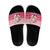 Poland Christmas Slide Sandals with Santa Riding Stork White Eagle Emblem and Red Snowflake Knit Pattern Design - Wonder Print Shop