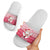Poland Christmas Slide Sandals with Santa Riding Stork White Eagle Emblem and Red Snowflake Knit Pattern Design - Wonder Print Shop