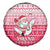 Poland Christmas Spare Tire Cover with Santa Riding Stork White Eagle Emblem and Red Snowflake Knit Pattern Design - Wonder Print Shop