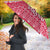 Poland Christmas Umbrella with Santa Riding Stork White Eagle Emblem and Red Snowflake Knit Pattern Design - Wonder Print Shop