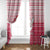 Poland Christmas Window Curtain with Santa Riding Stork White Eagle Emblem and Red Snowflake Knit Pattern Design - Wonder Print Shop