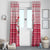 Poland Christmas Window Curtain with Santa Riding Stork White Eagle Emblem and Red Snowflake Knit Pattern Design - Wonder Print Shop