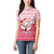 Poland Christmas Women Polo Shirt with Santa Riding Stork White Eagle Emblem and Red Snowflake Knit Pattern Design - Wonder Print Shop