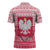 Poland Christmas Zipper Polo Shirt with Santa Riding Stork White Eagle Emblem and Red Snowflake Knit Pattern Design - Wonder Print Shop