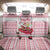 Poland Christmas Back Car Seat Cover with Santa Children Gingerbread Map Outline and Red Snowflake Knit Pattern Design - Wonder Print Shop