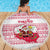 Poland Christmas Beach Blanket with Santa Children Gingerbread Map Outline and Red Snowflake Knit Pattern Design - Wonder Print Shop
