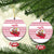Poland Christmas Ceramic Ornament with Santa Children Gingerbread Map Outline and Red Snowflake Knit Pattern Design - Wonder Print Shop
