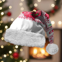 Poland Christmas Santa Hat with Santa Children Gingerbread Map Outline and Red Snowflake Knit Pattern Design - Wonder Print Shop