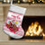 Poland Christmas Stocking with Santa Children Gingerbread Map Outline and Red Snowflake Knit Pattern Design - Wonder Print Shop