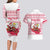 Poland Christmas Couples Matching Long Sleeve Bodycon Dress and Hawaiian Shirt with Santa Children Gingerbread Map Outline and Red Snowflake Knit Pattern Design - Wonder Print Shop