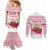 Poland Christmas Couples Matching Mermaid Dress and Long Sleeve Button Shirt with Santa Children Gingerbread Map Outline and Red Snowflake Knit Pattern Design - Wonder Print Shop