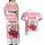 Poland Christmas Couples Matching Off Shoulder Maxi Dress and Hawaiian Shirt with Santa Children Gingerbread Map Outline and Red Snowflake Knit Pattern Design - Wonder Print Shop