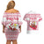 Poland Christmas Couples Matching Off Shoulder Short Dress and Hawaiian Shirt with Santa Children Gingerbread Map Outline and Red Snowflake Knit Pattern Design - Wonder Print Shop