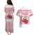 Poland Christmas Couples Matching Puletasi and Hawaiian Shirt with Santa Children Gingerbread Map Outline and Red Snowflake Knit Pattern Design - Wonder Print Shop