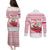 Poland Christmas Couples Matching Puletasi and Long Sleeve Button Shirt with Santa Children Gingerbread Map Outline and Red Snowflake Knit Pattern Design - Wonder Print Shop