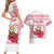 Poland Christmas Couples Matching Short Sleeve Bodycon Dress and Hawaiian Shirt with Santa Children Gingerbread Map Outline and Red Snowflake Knit Pattern Design - Wonder Print Shop