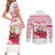 Poland Christmas Couples Matching Short Sleeve Bodycon Dress and Long Sleeve Button Shirt with Santa Children Gingerbread Map Outline and Red Snowflake Knit Pattern Design - Wonder Print Shop