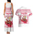 Poland Christmas Couples Matching Tank Maxi Dress and Hawaiian Shirt with Santa Children Gingerbread Map Outline and Red Snowflake Knit Pattern Design - Wonder Print Shop