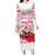 Poland Christmas Family Matching Long Sleeve Bodycon Dress and Hawaiian Shirt with Santa Children Gingerbread Map Outline and Red Snowflake Knit Pattern Design - Wonder Print Shop