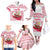 Poland Christmas Family Matching Off The Shoulder Long Sleeve Dress and Hawaiian Shirt with Santa Children Gingerbread Map Outline and Red Snowflake Knit Pattern Design - Wonder Print Shop