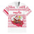 Poland Christmas Family Matching Off The Shoulder Long Sleeve Dress and Hawaiian Shirt with Santa Children Gingerbread Map Outline and Red Snowflake Knit Pattern Design - Wonder Print Shop