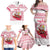 Poland Christmas Family Matching Off Shoulder Maxi Dress and Hawaiian Shirt with Santa Children Gingerbread Map Outline and Red Snowflake Knit Pattern Design - Wonder Print Shop