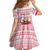 Poland Christmas Family Matching Off Shoulder Short Dress and Hawaiian Shirt with Santa Children Gingerbread Map Outline and Red Snowflake Knit Pattern Design - Wonder Print Shop