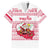 Poland Christmas Family Matching Short Sleeve Bodycon Dress and Hawaiian Shirt with Santa Children Gingerbread Map Outline and Red Snowflake Knit Pattern Design - Wonder Print Shop