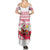Poland Christmas Family Matching Summer Maxi Dress and Hawaiian Shirt with Santa Children Gingerbread Map Outline and Red Snowflake Knit Pattern Design - Wonder Print Shop