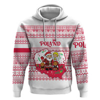 Poland Christmas Hoodie with Santa Children Gingerbread Map Outline and Red Snowflake Knit Pattern Design - Wonder Print Shop