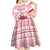 Poland Christmas Kid Short Sleeve Dress with Santa Children Gingerbread Map Outline and Red Snowflake Knit Pattern Design - Wonder Print Shop
