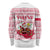 Poland Christmas Long Sleeve Shirt with Santa Children Gingerbread Map Outline and Red Snowflake Knit Pattern Design - Wonder Print Shop