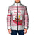 Poland Christmas Padded Jacket with Santa Children Gingerbread Map Outline and Red Snowflake Knit Pattern Design - Wonder Print Shop