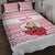 Poland Christmas Quilt Bed Set with Santa Children Gingerbread Map Outline and Red Snowflake Knit Pattern Design - Wonder Print Shop