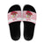 Poland Christmas Slide Sandals with Santa Children Gingerbread Map Outline and Red Snowflake Knit Pattern Design - Wonder Print Shop