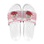 Poland Christmas Slide Sandals with Santa Children Gingerbread Map Outline and Red Snowflake Knit Pattern Design - Wonder Print Shop
