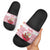 Poland Christmas Slide Sandals with Santa Children Gingerbread Map Outline and Red Snowflake Knit Pattern Design - Wonder Print Shop