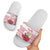 Poland Christmas Slide Sandals with Santa Children Gingerbread Map Outline and Red Snowflake Knit Pattern Design - Wonder Print Shop