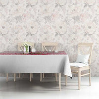 Poland Christmas Tablecloth with Santa Children Gingerbread Map Outline and Red Snowflake Knit Pattern Design - Wonder Print Shop