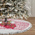 Poland Christmas Tree Skirt with Santa Children Gingerbread Map Outline and Red Snowflake Knit Pattern Design - Wonder Print Shop